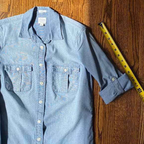 J. Crew Button Down Tailored Denim Shirt - Picture 4 of 7